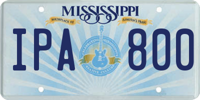 MS license plate IPA800
