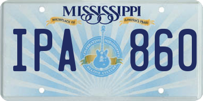 MS license plate IPA860