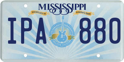 MS license plate IPA880