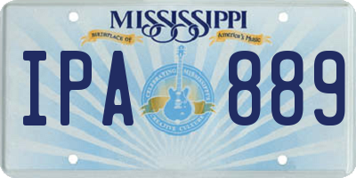 MS license plate IPA889