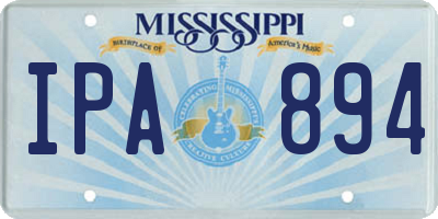 MS license plate IPA894