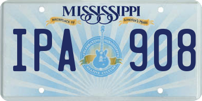 MS license plate IPA908