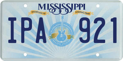 MS license plate IPA921