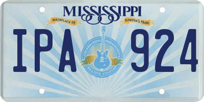 MS license plate IPA924
