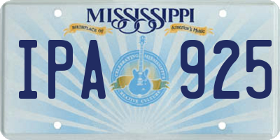 MS license plate IPA925