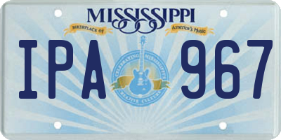 MS license plate IPA967