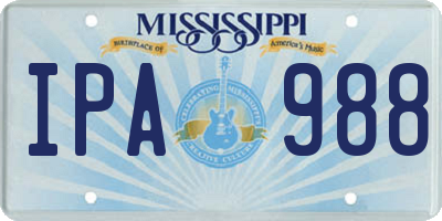 MS license plate IPA988