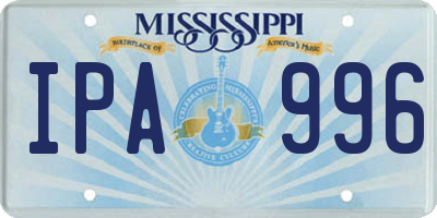 MS license plate IPA996