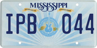 MS license plate IPB044