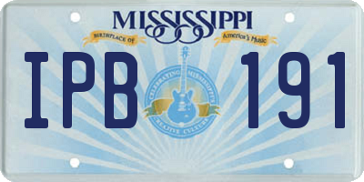 MS license plate IPB191