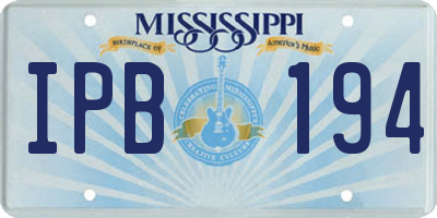 MS license plate IPB194