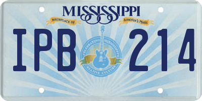 MS license plate IPB214