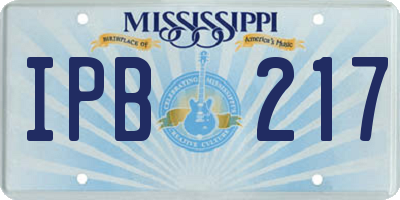 MS license plate IPB217