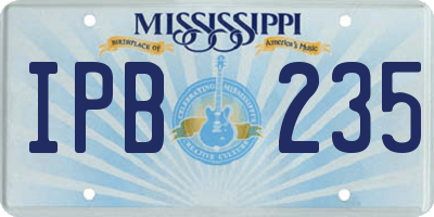 MS license plate IPB235