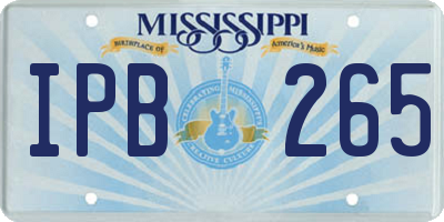 MS license plate IPB265