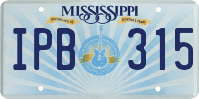 MS license plate IPB315