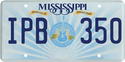 MS license plate IPB350