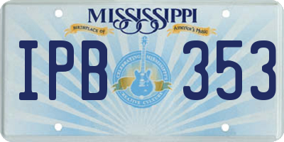 MS license plate IPB353