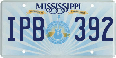 MS license plate IPB392