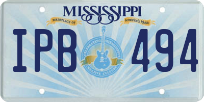 MS license plate IPB494