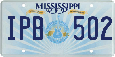 MS license plate IPB502