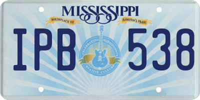 MS license plate IPB538