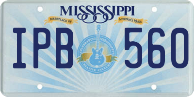 MS license plate IPB560