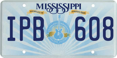 MS license plate IPB608
