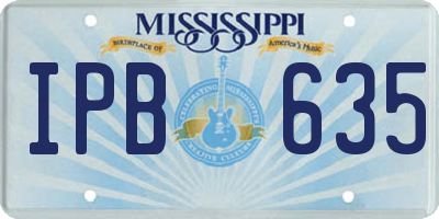 MS license plate IPB635