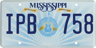 MS license plate IPB758