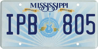 MS license plate IPB805