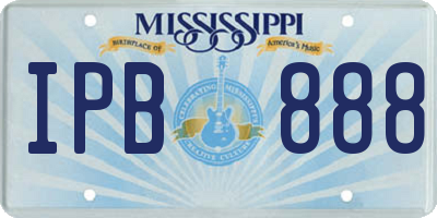 MS license plate IPB888