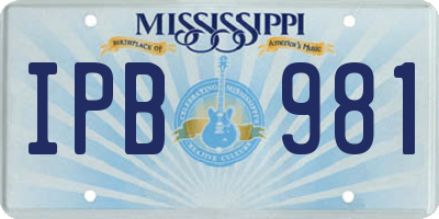 MS license plate IPB981
