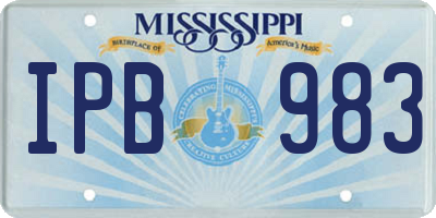 MS license plate IPB983