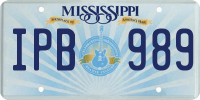 MS license plate IPB989