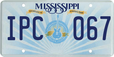 MS license plate IPC067