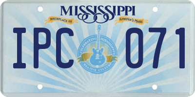 MS license plate IPC071