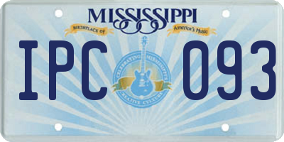 MS license plate IPC093