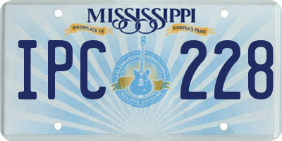 MS license plate IPC228