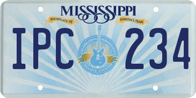 MS license plate IPC234