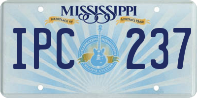 MS license plate IPC237