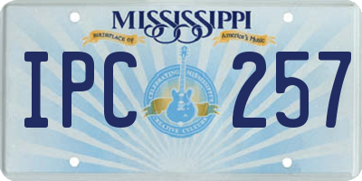 MS license plate IPC257