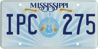 MS license plate IPC275