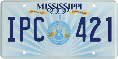 MS license plate IPC421