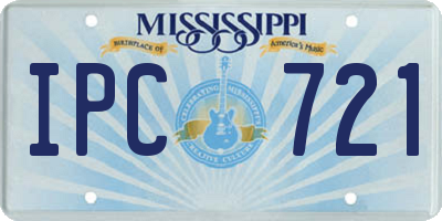 MS license plate IPC721