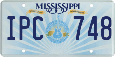 MS license plate IPC748