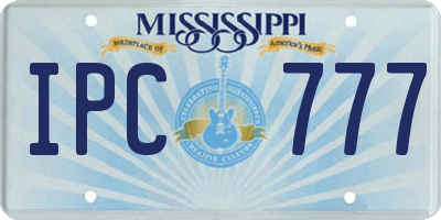MS license plate IPC777