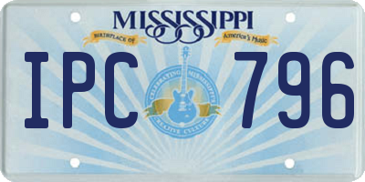 MS license plate IPC796