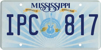 MS license plate IPC817