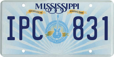 MS license plate IPC831